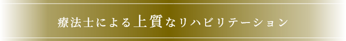 療法士による上質なリハビリテーション